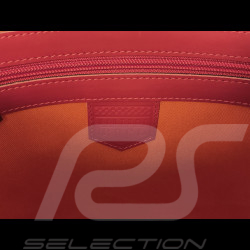 Handbag n° 20 in Leather Made in Italy Light Blue / Orange