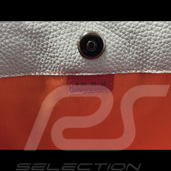 Handbag n° 20 in Leather Made in Italy Light Blue / Orange