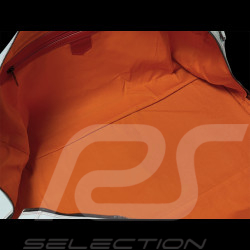 Travel Bag n° 20 in Leather Made in Italy Light Blue / Orange