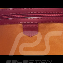 Travel Bag n° 20 in Leather Made in Italy Light Blue / Orange