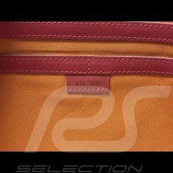 Reisetasche n° 20 aus Leder Hergestellt in Italien Hellblau / Orange