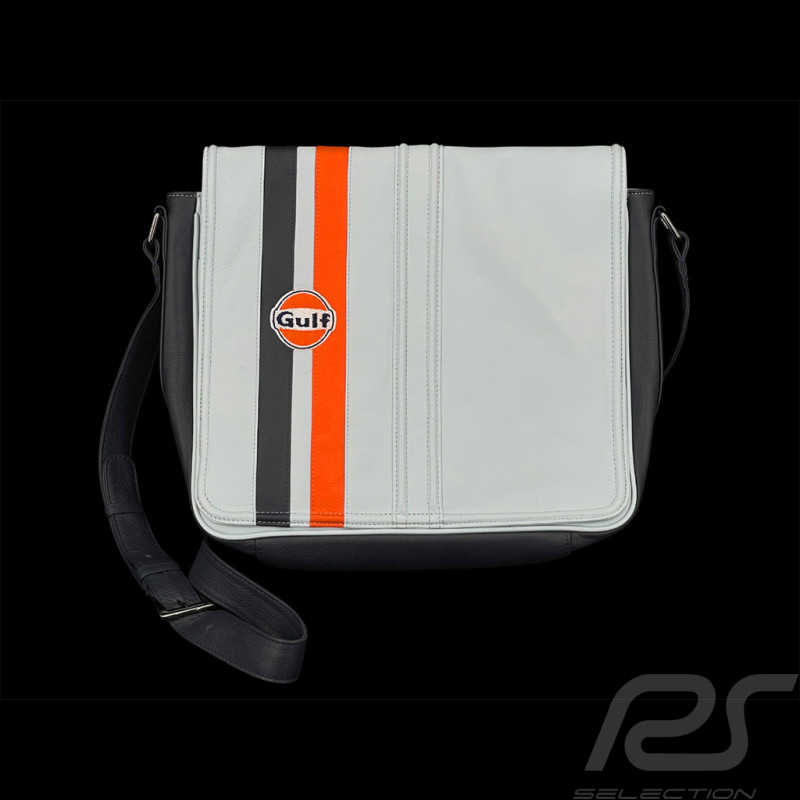 Sac Gulf Racing à Bandoulière en Cuir Silvertsone Bleu Clair GU252ACM02-125
