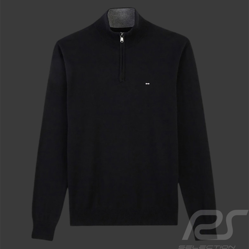 Pull Eden Park à col zippé Coton Noir PPKNIPUE0022-NO - homme