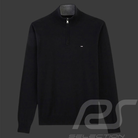 Eden Park Pullover mit Reißverschlusskragen Baumwolle Schwarz PPKNIPUE0022-NO - herren