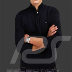 Pull Eden Park à col zippé Coton Noir PPKNIPUE0022-NO - homme