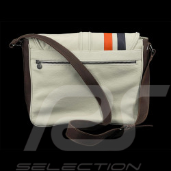 Gulf Umhängetasche Racing aus Leder Silvertsone Hellbeige GU252ACM02-001