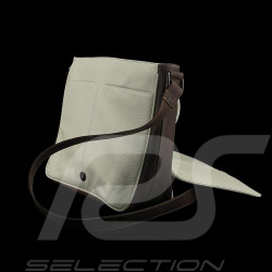Gulf Umhängetasche Racing aus Leder Silvertsone Hellbeige GU252ACM02-001
