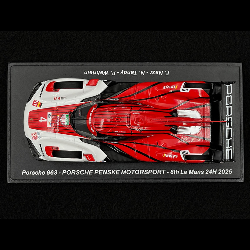 Porsche 963 n° 4 8th 24h Le Mans 2025 1/43 Spark S9256