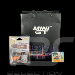 Porsche 911 Type 992 GT3 RS Weissach Package Exclusivité Essen Motorshow 2025 Noir / Orange 1/64 Mini GT MGT01127-BL