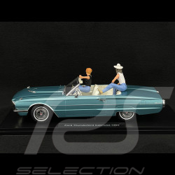 Duo Ford Thunderbird Convertible 1966 Bleu Clair Métallisé + Figurines Thelma et Louise 1/18 KK Scale