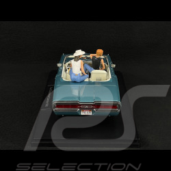 Duo Ford Thunderbird Convertible 1966 Light Metallic Blue + Thelma and Louise Figures 1/18 KK Scale