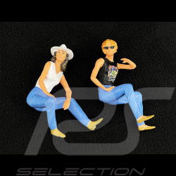 Duo Ford Thunderbird Convertible 1966 Bleu Clair Métallisé + Figurines Thelma et Louise 1/18 KK Scale