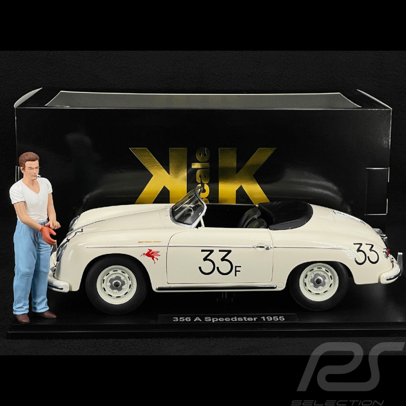 Duo Porsche 356 A Speedster n° 33 James Dean + Figurine 1/12 KKDC120096 + KKFIG004