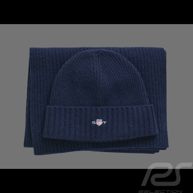 Gant Schal + Mütze Set Marineblau 9990015-410