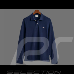 Polo Gant Manches Longues Shield Bleu Nuit - Homme 2230-433
