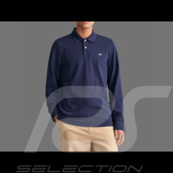 Gant Polo Shirt Long Sleeves Shield Night Blue - Men 2230-433