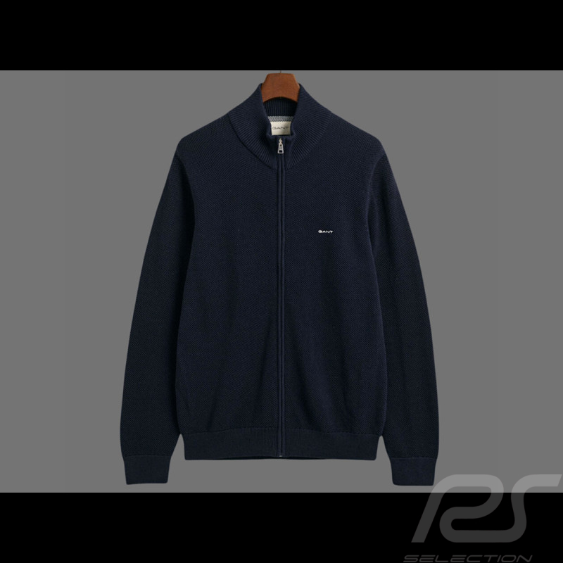 Veste Gant Cardigan zippé Bleu nuit 8040524-433 - homme