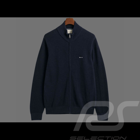 Veste Gant Cardigan zippé Bleu nuit 8040524-433 - homme