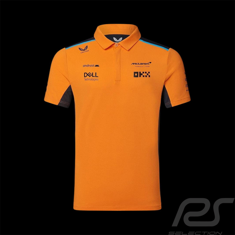 McLaren F1 Team Polo Shirt Norris Piastri Papaya Orange / Phantom TJ2610 - Kids