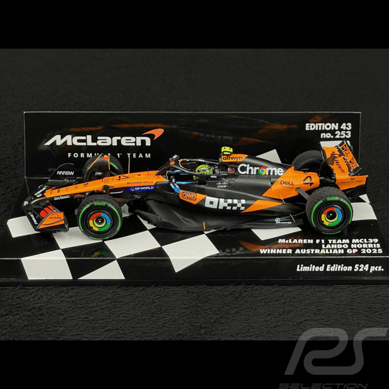 Lando Norris McLaren MCL39 n° 4 Vainqueur GP Australie 2025 Champion du Monde F1 1/43 Minichamps 537254304