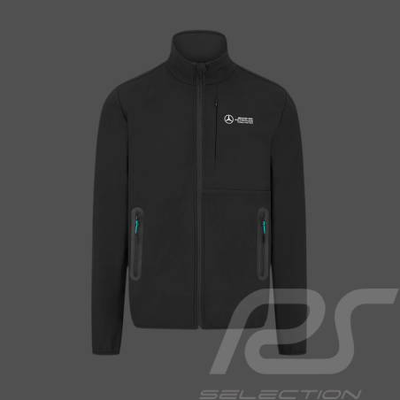 Mercedes Jacket Low Cost AMG Petronas Softshell F1 Team Hamilton / Russell / Antonelli Black 701227029-001 - men