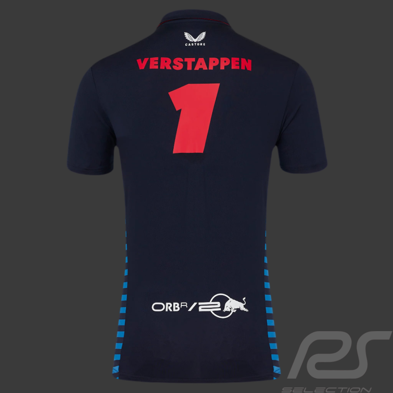 Red Bull Racing Poloshirt F1 Team Max Verstappen Signature Nachthimmel TM5885-190 - Herren