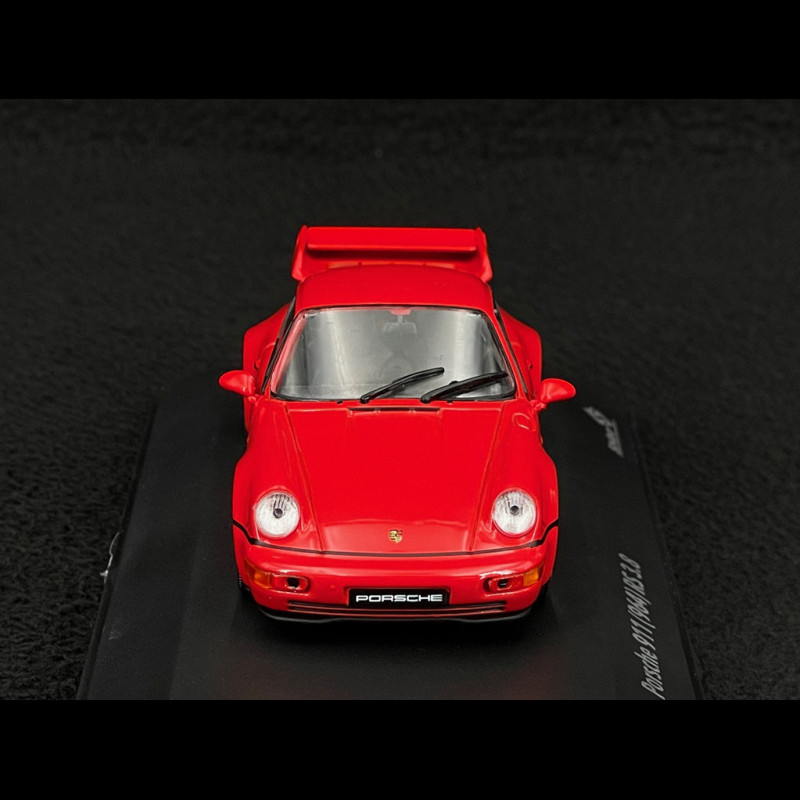 Solido Porsche 964 RS 3.8 Rouge – Miniature 1:43, Aileron Fixe, Modèle Diecast Collectionneur – Année 1994