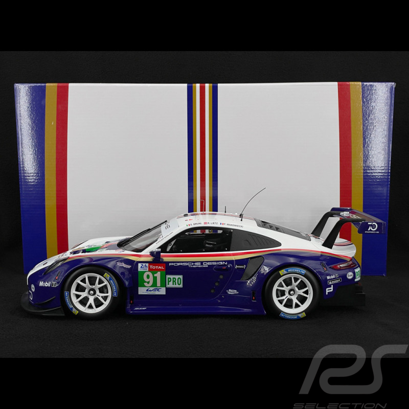 Porsche 911 RSR Type 991 n°91 2nd LMGTE 24h LeMans 2018 1/12 IxoCollection LEGT12004