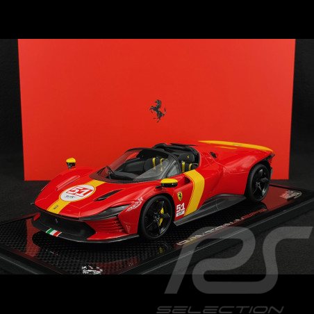 Ferrari Daytona SP3 Serie Icona n° 51 Hommage 24h Le Mans 2023 Rosso Corsa / Jaune 1/18 BBR Models P18214TMLM51
