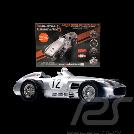 Kit Mercedes-Benz W196 R n° 12 Moss F1 1954 mit Motorengeräuschen 1/8 Bausatz Ixo Models