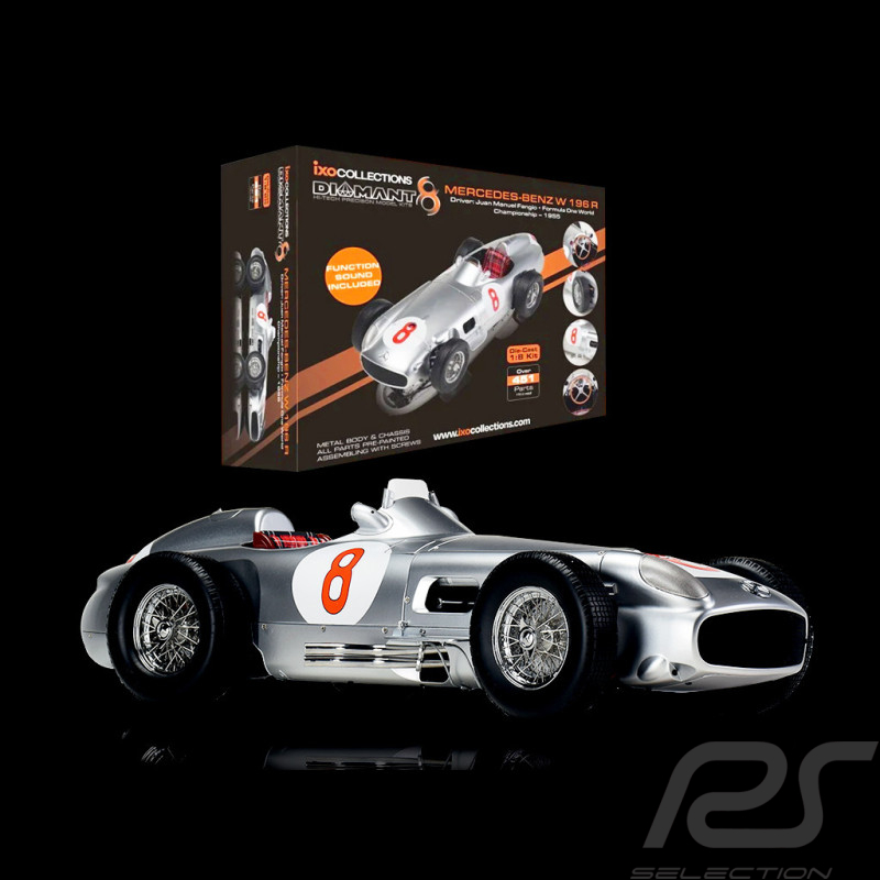 Kit Mercedes-Benz W196 R n° 8 Fangio F1 World Champion 1954 with Engine Noise 1/8 Ixo Models