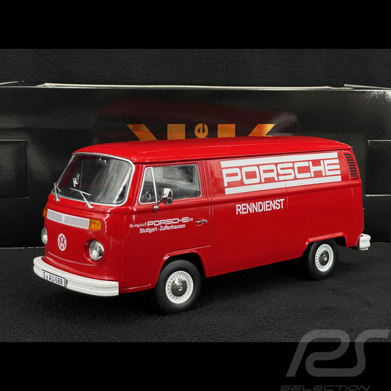Volkswagen Combi T2B Porsche Renndienst Stuttgart Zuffenhausen 1972 Rot 1/18 KK Scale KKDC181412