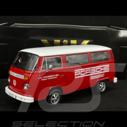 Volkswagen Combi T2B Bus Porsche Renndienst Stuttgart Zuffenhausen 1972 Rouge / Blanc Jantes Fuschs 1/18 KK Scale KKDC181364F