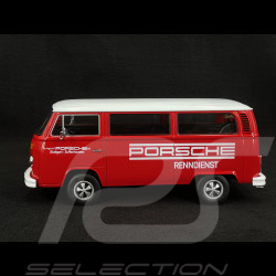 Volkswagen Combi T2B Bus Porsche Renndienst Stuttgart Zuffenhausen 1972 Rot / Weiß Fuschs Felgen  1/18 KK Scale KKDC181364F