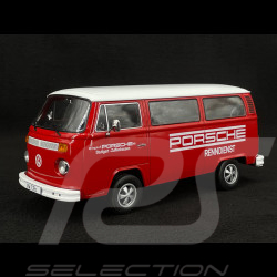Volkswagen Combi T2B Bus Porsche Renndienst Stuttgart Zuffenhausen 1972 Rot / Weiß Fuschs Felgen  1/18 KK Scale KKDC181364F