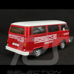 Volkswagen Combi T2B Bus Porsche Renndienst Stuttgart Zuffenhausen 1972 Red / White Fuschs Rims  1/18 KK Scale KKDC181364F