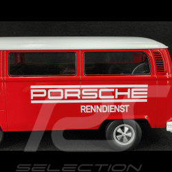 Volkswagen Combi T2B Bus Porsche Renndienst Stuttgart Zuffenhausen 1972 Rot / Weiß Fuschs Felgen  1/18 KK Scale KKDC181364F
