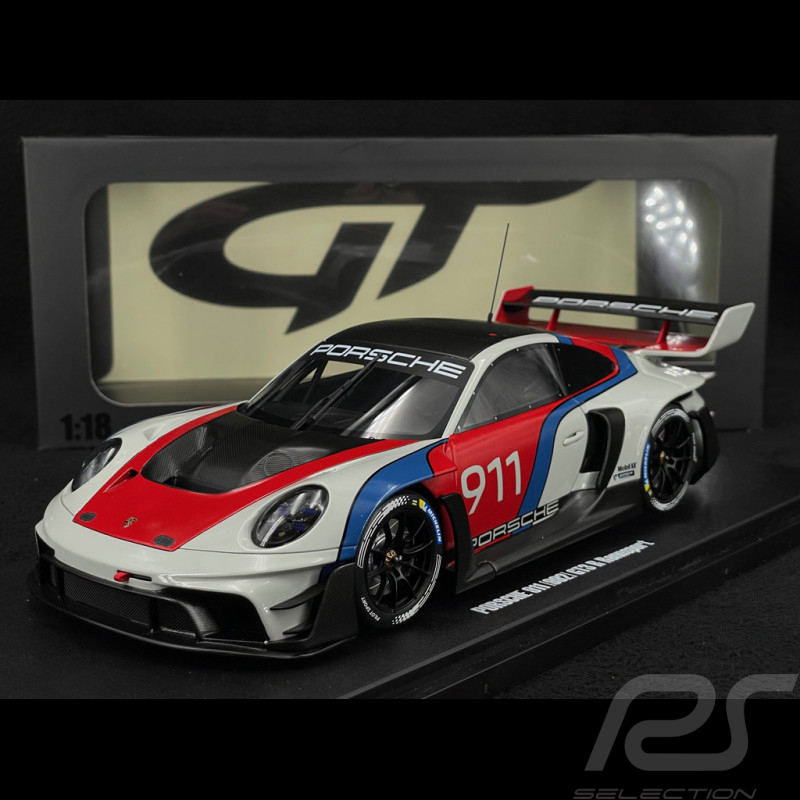 Porsche 911 GT3 R Type 992 n° 911 Rennsport 2023 Blanc / Bleu / Rouge 1/18 GT Spirit GT495