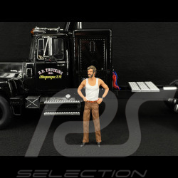 Set von Lastwagen Mack RL 700L 1974 Schwarz Convoy + Rubber Duck Figur 1/18 Road Kings