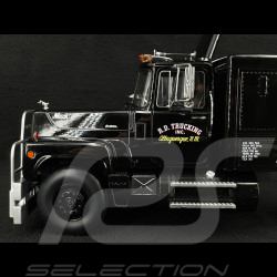 Set von Lastwagen Mack RL 700L 1974 Schwarz Convoy + Rubber Duck Figur 1/18 Road Kings