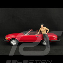 Set von Mercedes 450 SL R107 1985 Rot US Version + Bobby Ewing Dallas Figur 1/12 KK Scale
