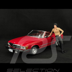 Duo Mercedes 450 SL R107 1985 Rouge US Version + Figurine Bobby Ewing Dallas 1/12 KK Scale