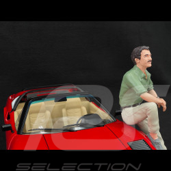 Set of Ferrari 308 GTS Quattrovalvole 1982 Red US Version + Thomas Magnum Figurine 1/12 KK Scale