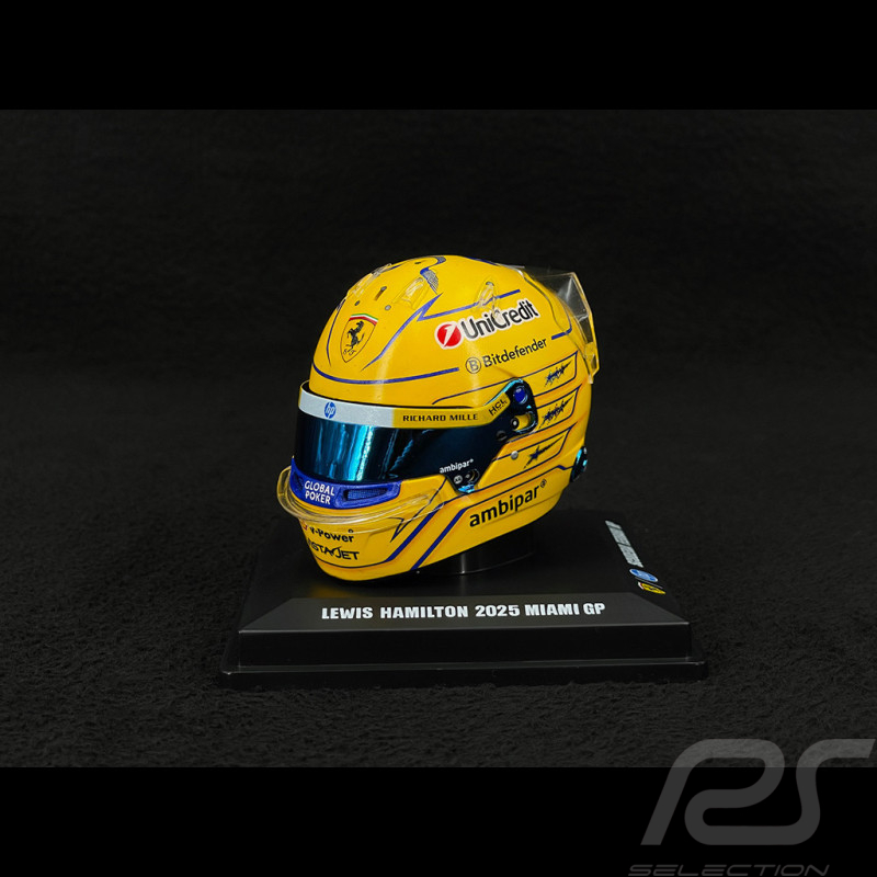 Ferrari Helmet Lewis Hamilton n° 44 8th Miami GP 2025 F1 1/5 LookSmart LSHEL015