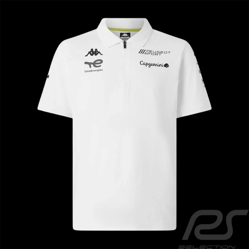 Polo Peugeot Sport Col Zippé 2025 Blanc Kappa 37231KW - Homme