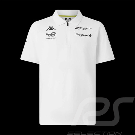 Peugeot Sport Zip-Neck Polo Shirt 2025 White Kappa 37231KW - Men's