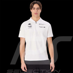 Peugeot Sport Poloshirt mit Reißverschluss am Kragen 2025 Weiß Kappa 37231KW – Herren