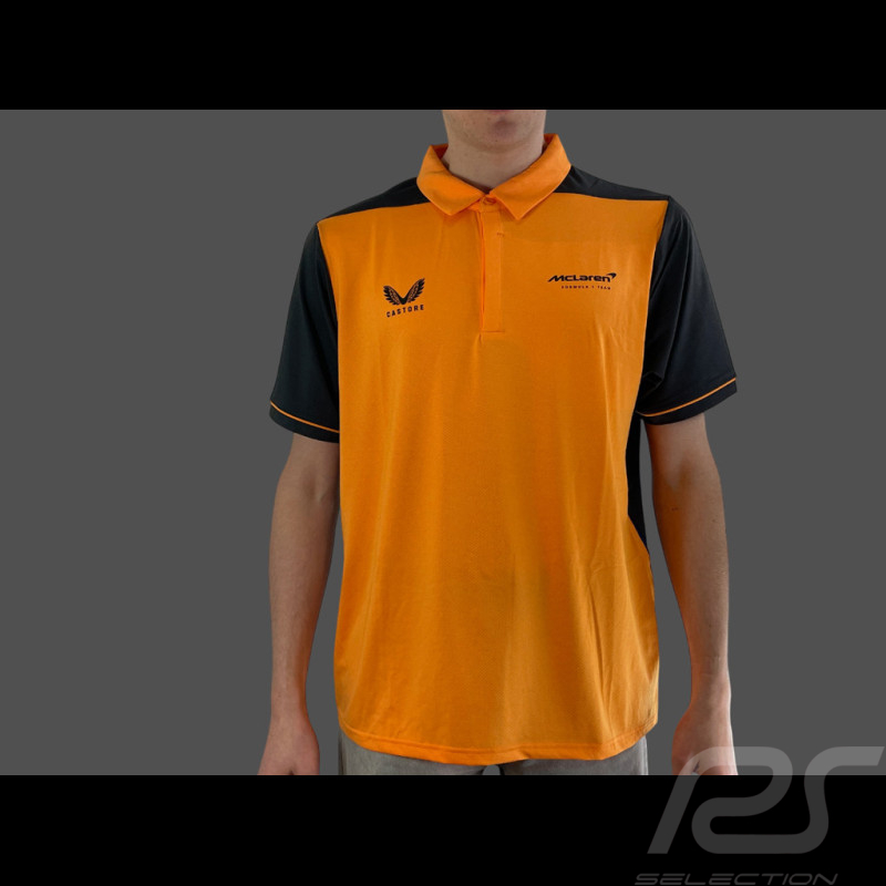 McLaren F1 Team Poloshirt Schlicht Lando Norris n° 4 Orange Papaya / Phantom TM0457LN - Herren