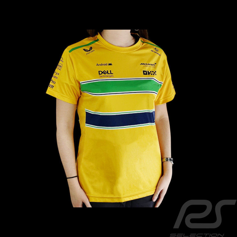 T-shirt McLaren F1 Team Ayrton Senna GP Monaco Jaune TF10678 - Femme