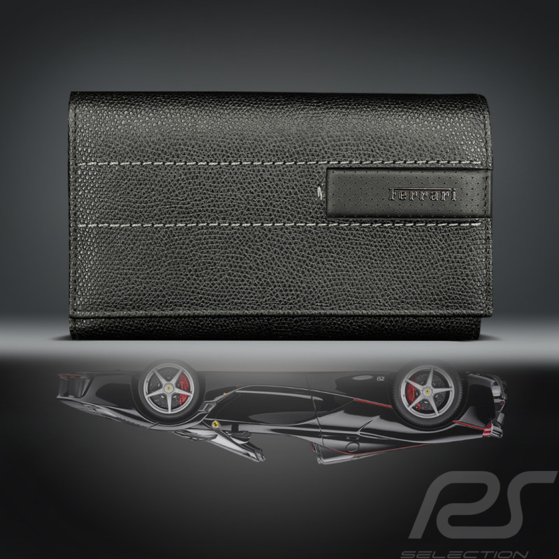 Portefeuille Ferrari en Cuir Noir 13053BLK0